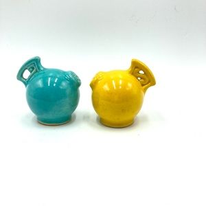 Red Wing Gypsy Trail Turquoise and Yellow Salt and Pepper Shakers, Vintage